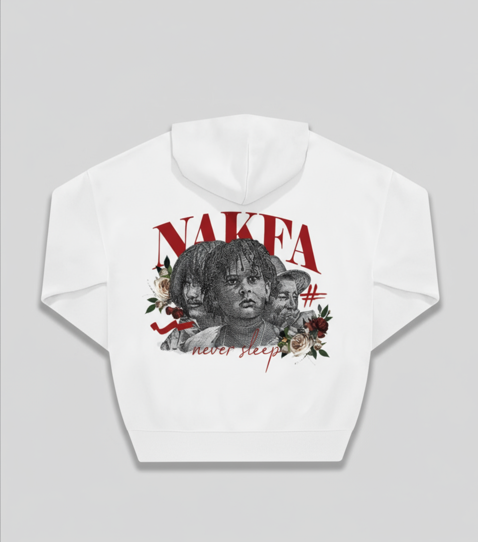 NAKFA WHITE HOODIE