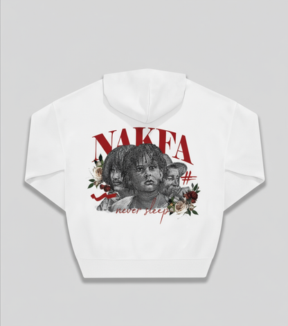 NAKFA WHITE HOODIE